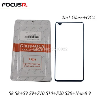 2in1 Glas+OCA 150um Foran Ydre Glas Erstatning For Samsung S8 S8+ S9 S9+ S10 S10+ S20 S20+ Note 8 9 Mobiltelefon Touch-Panel