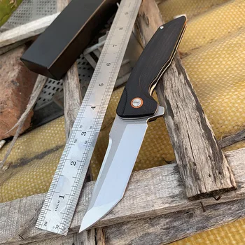 Folde kniv D2 blade G10 + stålplade håndtere Udendørs Overlevelse Kniv edc self-defense rescue bærbare kniv