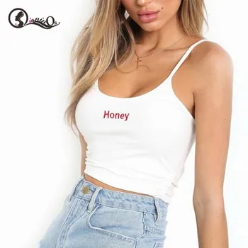 Nye Hot Summer Kvinder Sexet Toppe, Lingeri Vest Afgrøde Top Kvindelige Casual Party Club Brev Print T-Shirt Camisole Tank Top, Tee