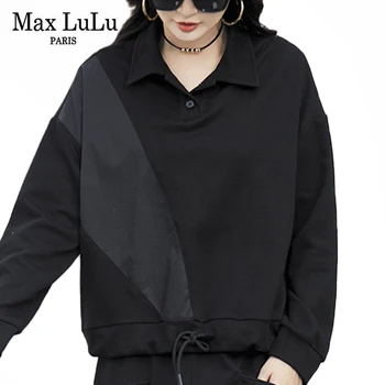 Antal LuLu 2021 Nye Koreanske Mode Foråret Damer Vintage Skjorter Kvinder Casual Patchwork Bluser Overdimensionerede Streetwear Kvinde Tøj