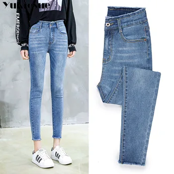 Høj talje kvinde jeans kvinde jean femme mujer 2019 vinter tynde, slanke kvinder er denim blyant bukser mødre jeans til kvinder Plus størrelse