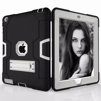Farverige Armor Case Til iPad 2 3 4 Funda Sikker Tunge Hårdt Silikone Cover For Apple ipad 2 3 4 9,7 tommer Tablet Tilfælde +Film Pen