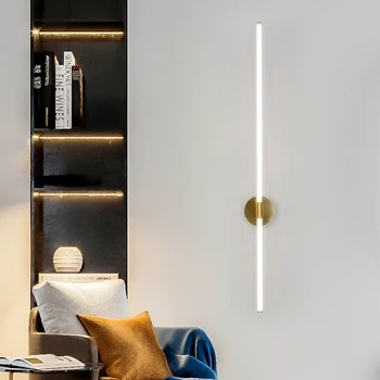 FANPINFANDO Guld Moderne LED-kort soveværelse undersøgelse væglamper enkel seng Kreative lys Stue Hjem væglamper