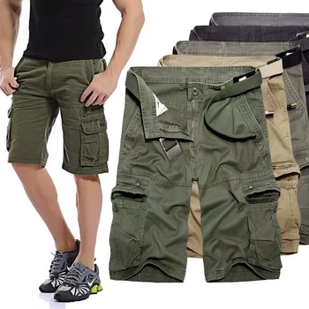 Herre Militære Cargo Shorts om Sommeren army grøn Bomuld Shorts mænd Løs Multi-Lomme Shorts til Mænd Afslappet Bermuda Bukser Stor Størrelse