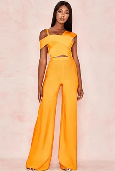 Sexet Kvinder, Sæt Orange Fra Skulderen 2 Stykker Indstille Mode Rayon Bandage Sæt