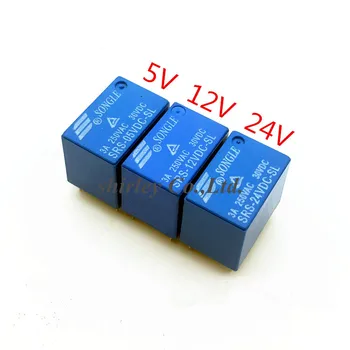 100PCS SONGLE nye Relæer FORMER Power Relay SRS PCB 6-Pins blå SRS - 05 12 24 VDC-SL 5V og 12V 24V