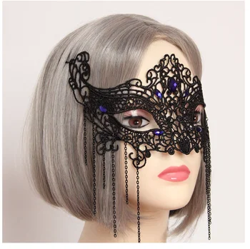 Julefrokost Tilbehør Prinsesse Gothic Lolita Maske Prom Queen Appel Bud Silke øjenmaske med Harpiks Bor