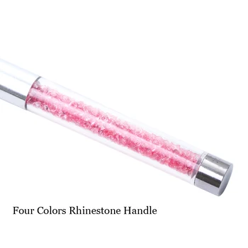 4stk Skinnende Rhinestone Håndtere Nail Art Liner Pensel Sæt Akryl UV Gel Polish 3D-Prik-Tegning Pen Manicure Søm Kunst Værktøjer SA818
