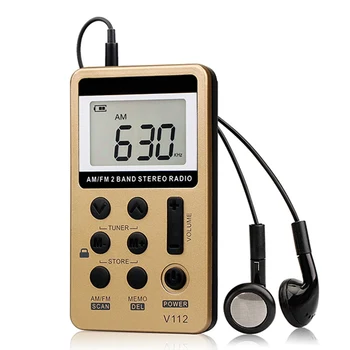 Retekess Mini Stereo Hovedtelefon ER FM Radio Sleep timer Lomme Digital Tuning Drives Radio LCD-Display Radio Digitalt Display