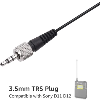 ACEMIC M21 Clip-On Kondensator Lavalier Mikrofon Mic 3,5 mm TRS-Stik 1M Kabel til Sony D11 D12