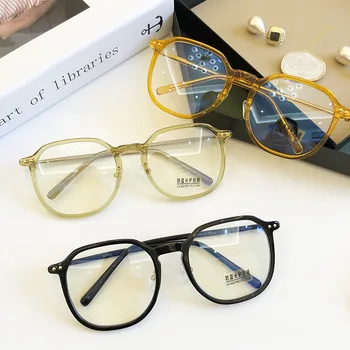 MS 2020 Anti Blå lysstråle Computer Beskyttelsesbriller Stråling-resistente Gennemsigtige briller Runde rammer for Pige Beskyttelsesbriller