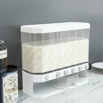 Nyt Køkken Ris Korn Opbevaring Spand, Plast Mad Beholder med Låg vægmonteret Ris Opbevaring Spand Tank Mel Container