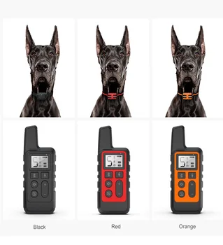 500 m Elektrisk Dog Training Collar Pet Fjernbetjening Vandtæt Genopladelig med LCD-Display til Alle Størrelse Stød Vibration Lyd