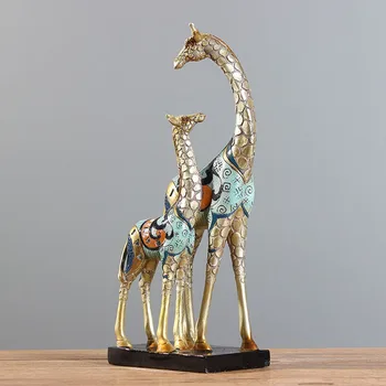 Europæiske Retro Giraf Statue Kreative Harpiks Dyr Skulptur Moderne Kunst Display Rum Udsmykning Ornament Hjem Dekoration Tilbehør