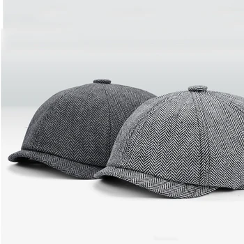 Nye Beret Hat Mænd beret vintage Sildeben Gatsby Tweed sløj skyklapper hat Avisdrenge Beret Hat foråret Fladskærms Toppede Beret Hatte, Hatte