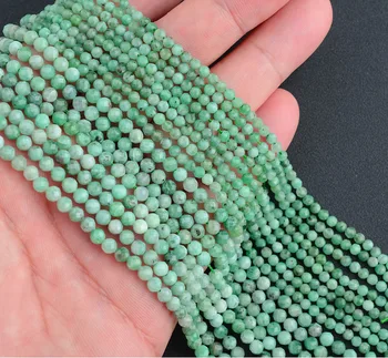 2 Tråde Engros Naturlige Ægte Grøn Smaragd Facetslebet Runde Løs Af Små Perler, 16