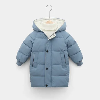 Vinteren børns bomuld vatteret jakke 2020 nye fortykket lange ærmer hætteklædte bomuld vatteret jakke til drenge og piger