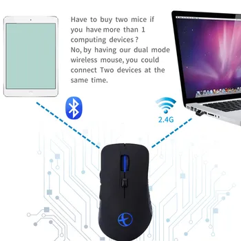 1600DPI 2,4 G USB-Optiske Trådløse Computer Mus Bluetooth Dual-Mode Home Office Ny Gaming Mus Baggrundsbelyst For Bærbare PC På Lager