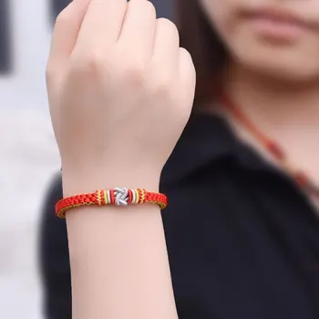 LKO Par Armbånd Kinesisk lykke knude for mand og kvinder armbånd national stil Thai hånd reb gratis fragt