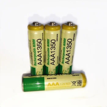 4stk/masse 1,2 V AAA genopladelige batteri med høj effekt, høj tæthed 1350mAh AAA genopladelige NI-MH-batteri