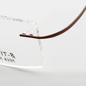 Ren Titanium Briller Ultraligh Uindfattede Optiske Briller Ramme Gennemsigtig linse Mænd Kvinder Bløde Acetat Briller Ben 5018