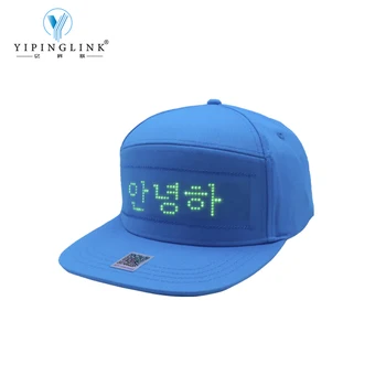 Bluetooth led hat med 12*48 større størrelse led display baseball cap hip hop golf hat nat fiskeri, jagt led lys ridning hat