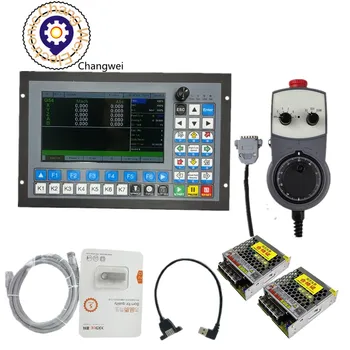 CNC Offline Controller DDCS-EKSPERT Støtte 3/4/5-Aksen 1MHz ATC-G-Code-Wifi + 5-Akse Håndhjul MPG + 2stk 75W Strømforsyning
