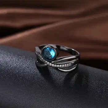 GOMAYA Himmel Blå Cubic Zirconia Ringe Til Kvinder Romantisk Elegante Udsøgt Ring Bryllup Smykker Engagement Gave Til Kæreste
