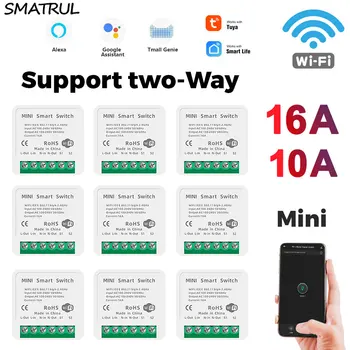 SMATRUL Tuya 16A Mini Smart Wifi DIY Universal Switch For 2-Vejs Kontrol Automation-Modul Stemme Relæ Timer Google Startside Alexa