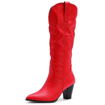 DORATASIA Plus Size 34-50 Kvindelige Mid Kalv Støvler 2020 Elegante Støvler Kvinder Spids Tå Slip På Pladsen Høje Hæle Sko Kvinde