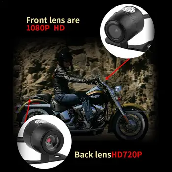 Motor Dashcam Motorcykel DVR Optager Kameraet HD 1080P Sport Kamera Dash Cam med Specialiserede Dobbelt-track Front surround Optager