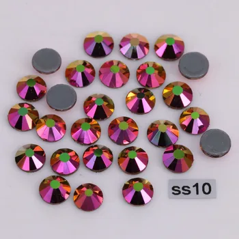 1440pcs/Masse, Høj Kvalitet ss10 (2.7-2.9 mm) Rainbow-Rose-Gold Hotfix Rhinestones / Jern På Fladskærms Tilbage Krystaller