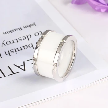 HUADIE kvinders ring fra keramik i hvid, blå og sort farve. Bvlgari ring . Mode smykker 2021