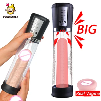 Elektrisk Penis Pumper EnlargersTrainer Viberator Automatisk Vakuum Pumpe Penis Sex Legetøj til Mænd Massage Forsinket Sædafgang Motion