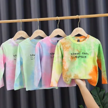 VIDMID Piger' T-shirt Forår Og Efterår 2020 Nye Rainbow Slips Farvet Børn T-shirt koreanske Børn er Langt Ærme Top Girls P30