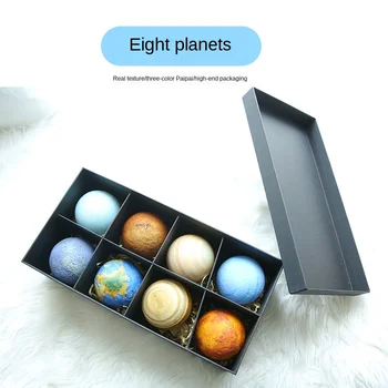 3D Solar System Otte Stjernede Nat Lys Gift Box Set Belysning Månen Kreative Moonlight Udsmykning Jupiter Lys Nat Lys Gave