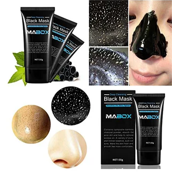 MABOX Hudorm Remover Peel Off Mask Hudorm dybderensende Maske Sort Maske Bambus Aktiveret Kul Peel-Off Maske