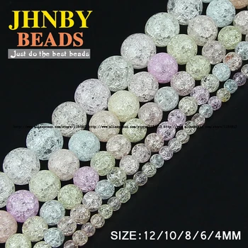 JHNBY Lys farverige natursten Popcorn krystal Runde Løse perler bolden 4/6/8/10/12MM Smykker armbånd Gør DIY tilbehør