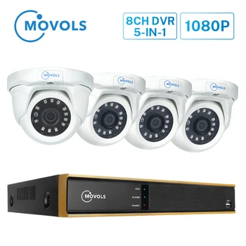 MOVOLS 1080P 8CH H. 265 AI DVR Video Overvågnings System Home Udendørs Night vision Sikkerhed Kamera Vandtæt CCTV Kamera System