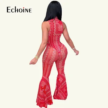 Echoine Kvinder Sexy Club Party Bandage To Delt Sæt Træningsdragt Bodysuit Bred Ben Flare Pants, Der Passer Trænings Outfit, Matchende Sæt