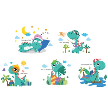 [SHIJUEHEZI] Tegnefilm Dinosaur Wall Stickers DIY Dyr, Træer Vægmaleri Decals til Børn Værelser Baby Soveværelse Børnehaven Hjem Dekoration