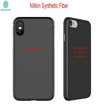 For iphone-se 2020 tilfælde Nillkin syntetisk fiber mobiltelefon case for iphone-11 Pro Max/ X/ XS/ XR Hårdt Carbon PP Tilbage Dække Sagen