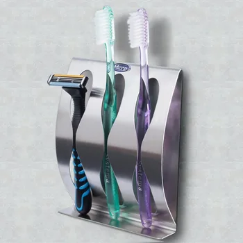 Rustfrit Stål Tandbørsteholder Shaver Dispenser Vægmonteret Rustfri Badeværelse Brusebad Tandbørste Rack