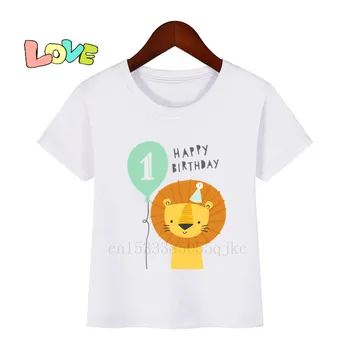Kids Fødselsdag Nummer 1 Tegnefilm Print T-Shirt Børn, Søde piger på 1 År til Stede T-shirts Dreng&Pige Sjov Gave Tshirt Baby