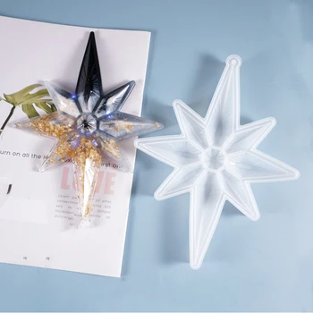 Crystal DIY Epoxy Skimmel Stjernede Ottekantet Stjerne Lanterne Silikone Formen DIY Kunsthåndværk
