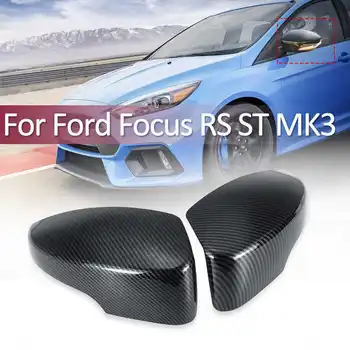 ABS Farve Carbon Fiber Side Spejl Cover Regntæt Visir Ramme Solen Vagt Klistermærke Til For Ford Focus RS ST MK3 2012-2018