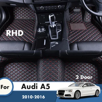 RHD Brugerdefinerede Bil gulvmåtter For Audi A5 2 Dør 2016 2013 2012 2011 2010 Auto Interiør Tilbehør Fod Mat Pedal Tæppe