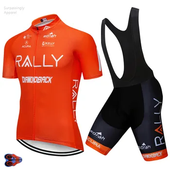 Orange Pro Team Cycling Jersey Cykel Bib Shorts 9D Gel Ropa Ciclismo Mænd Sommeren Hurtig Tør MTB Cykel Tøj Sportstøj