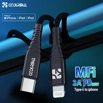 Coolreall MFi-USB-Kabel til iPhone, 12 Mini 2.4 En Hurtig Opladning af USB-Oplader-datakabel til iPhone 12 Pro Max antal 11 XR USB Charge Ledning