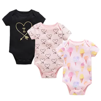2020 Unicorn nyfødte baby drenge piger Body korte ærmer mode 3stk sommer piger, tøj, bomuld Prinsesse pink pyjamas